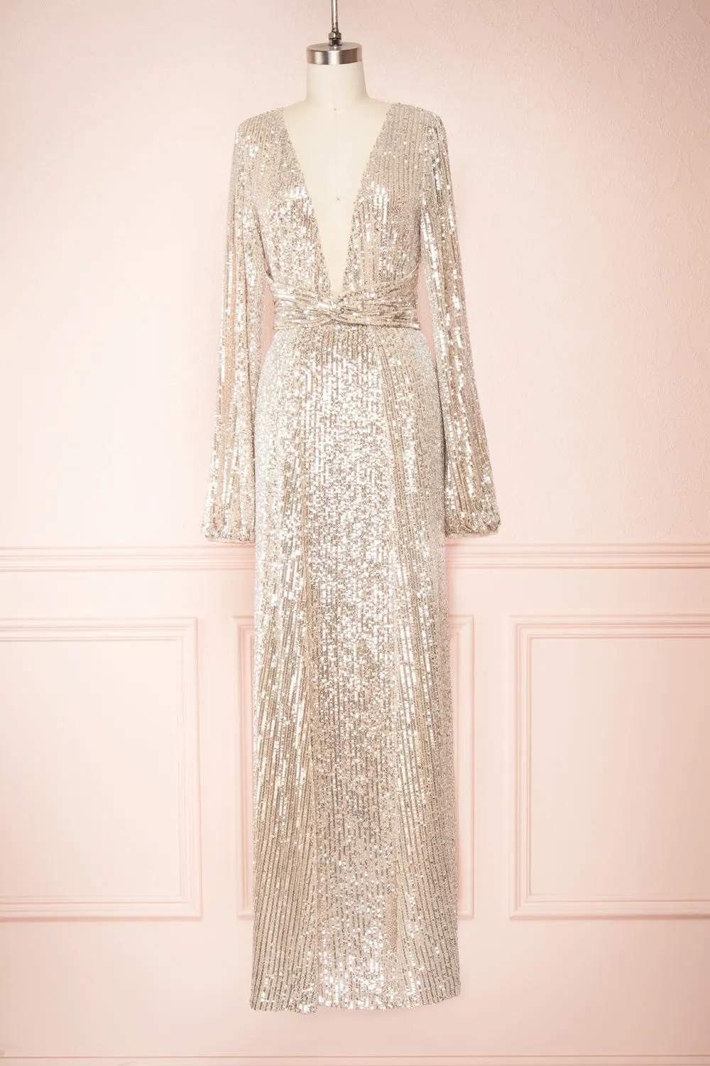 Marta Silver | Sparkly Maxi Dress w/ Bodysuit