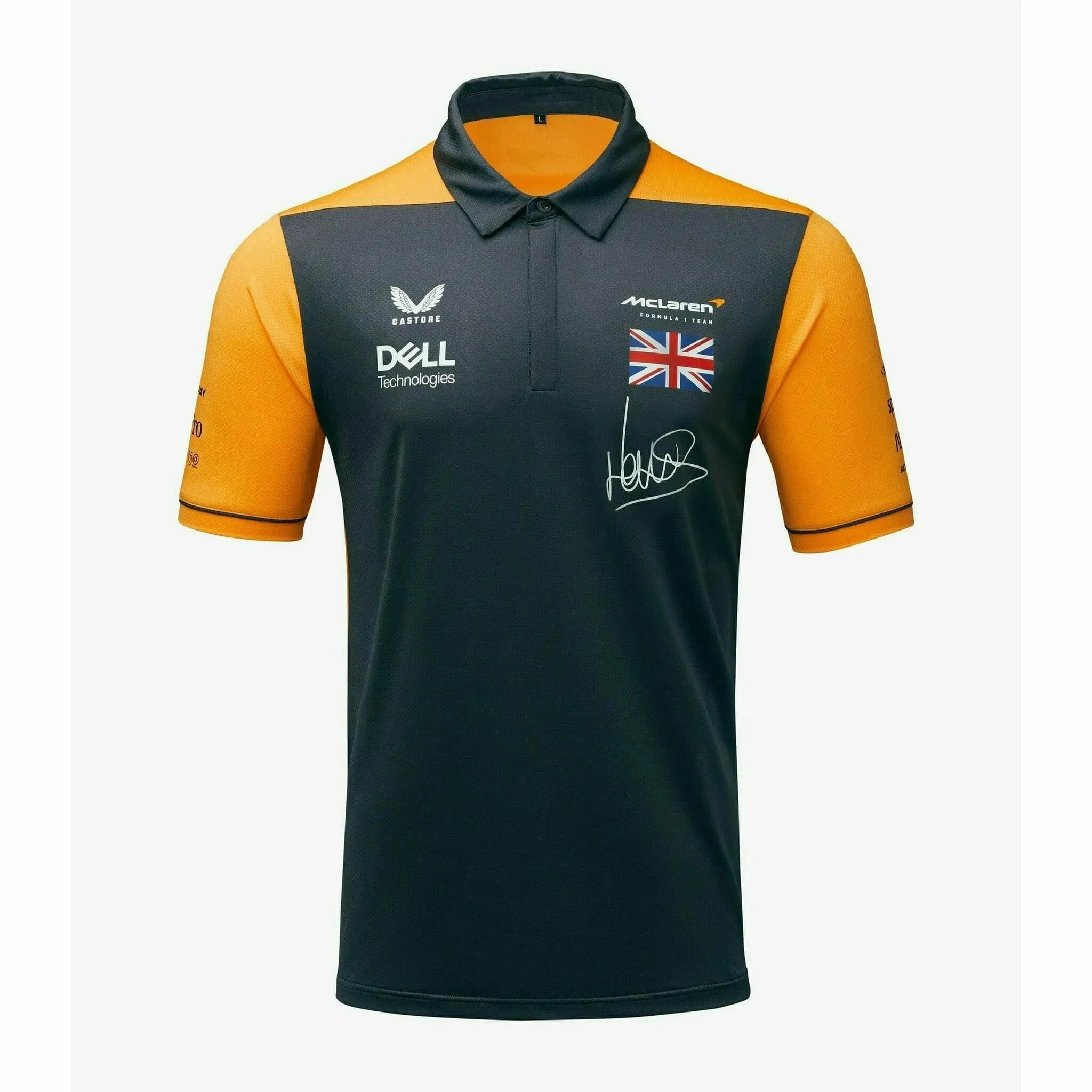 McLaren F1 Men's Lando Norris Team Drivers Polo Shirt - Papaya/Phantom