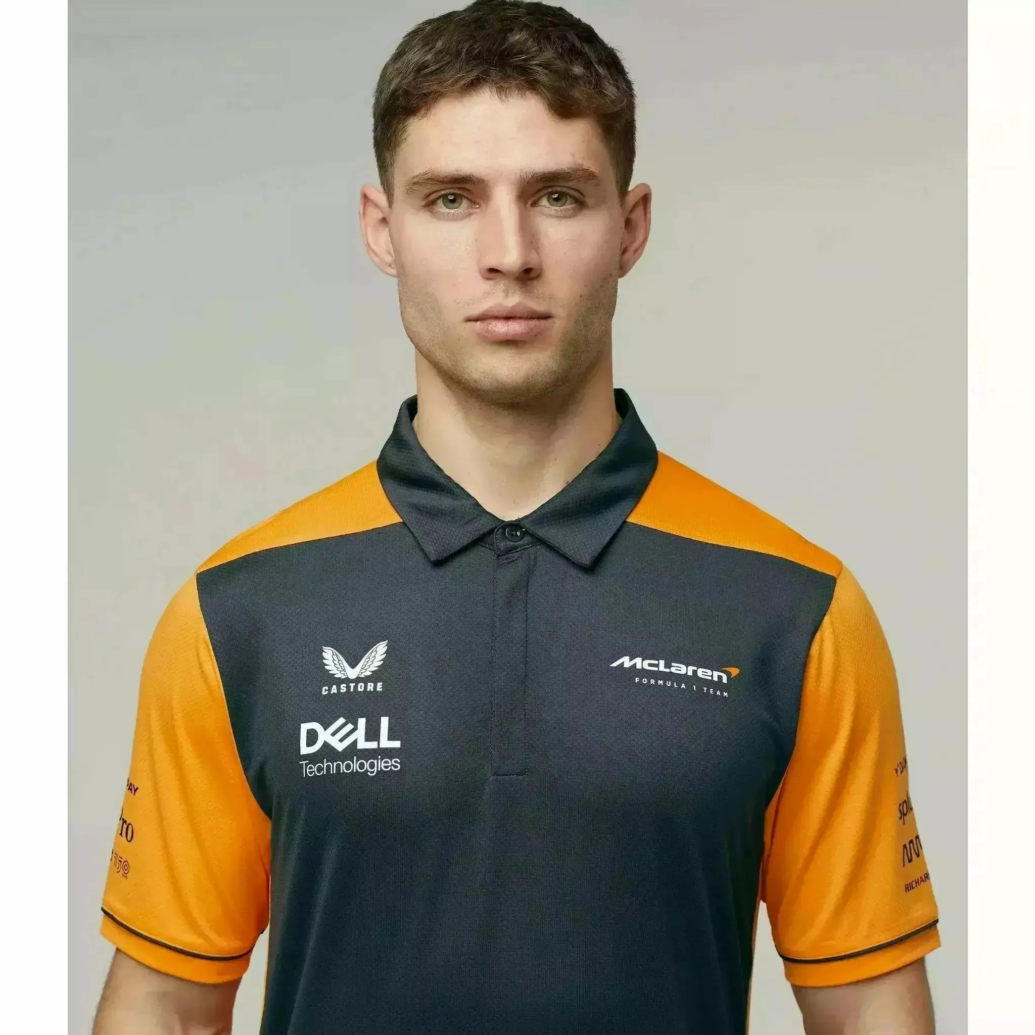 McLaren F1 Men's Team Polo Shirt - Papaya/Phantom