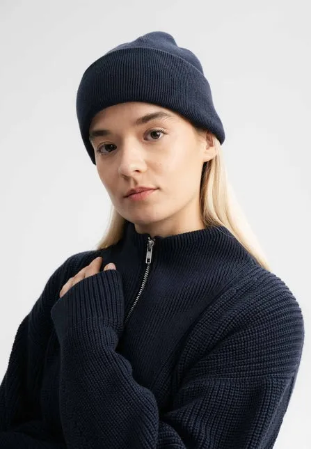 Mela Himmat Navy Unisex Organic Cotton Beanie