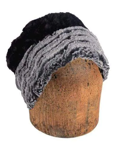 Men's Beanie Hat, Reversible - Desert Sand Faux Fur