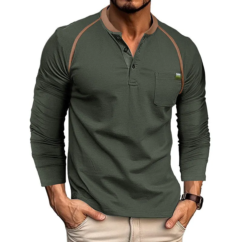 Men's Holster Piping Long Sleeve Shirts