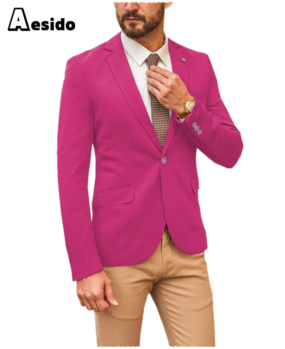 Men's Single Button Notch Lapel Blazer