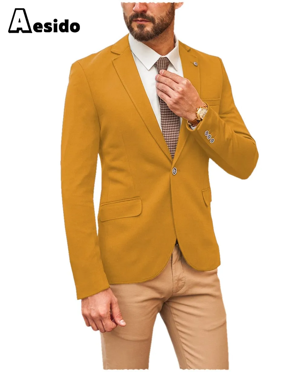 Men's Single Button Notch Lapel Blazer