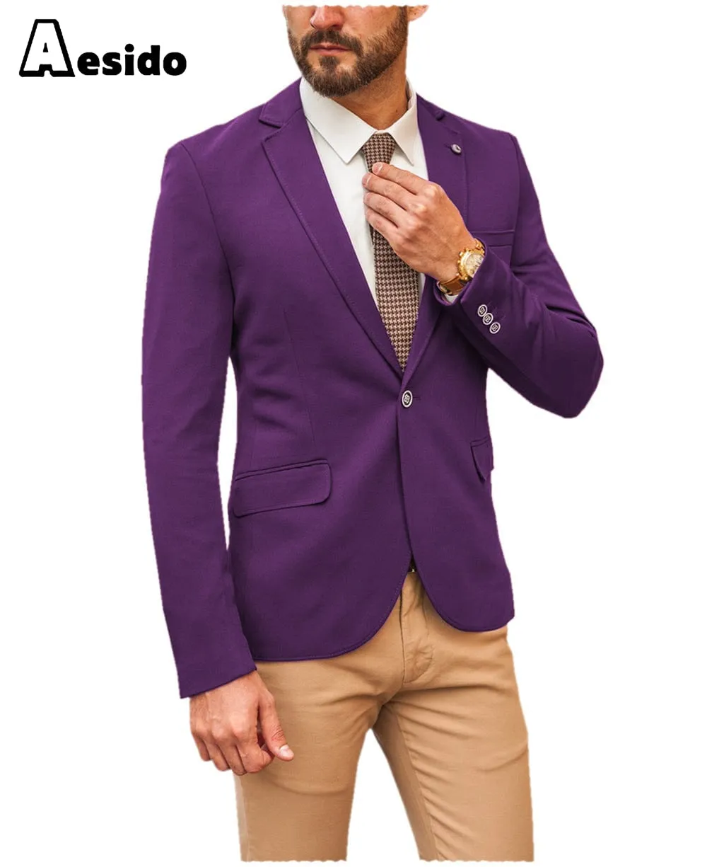 Men's Single Button Notch Lapel Blazer