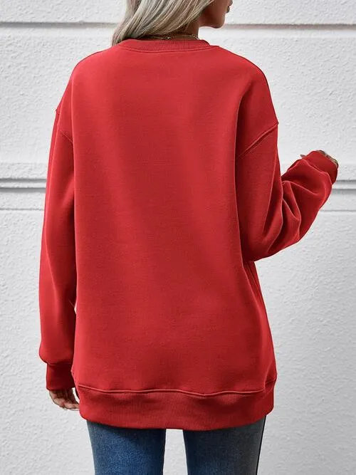 MERRY AND BRIGHT Round Neck Sweatshirt