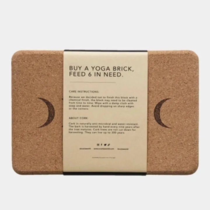 Moon Cork Brick (100% Natural Cork Yoga Block) by Scoria World Inc.