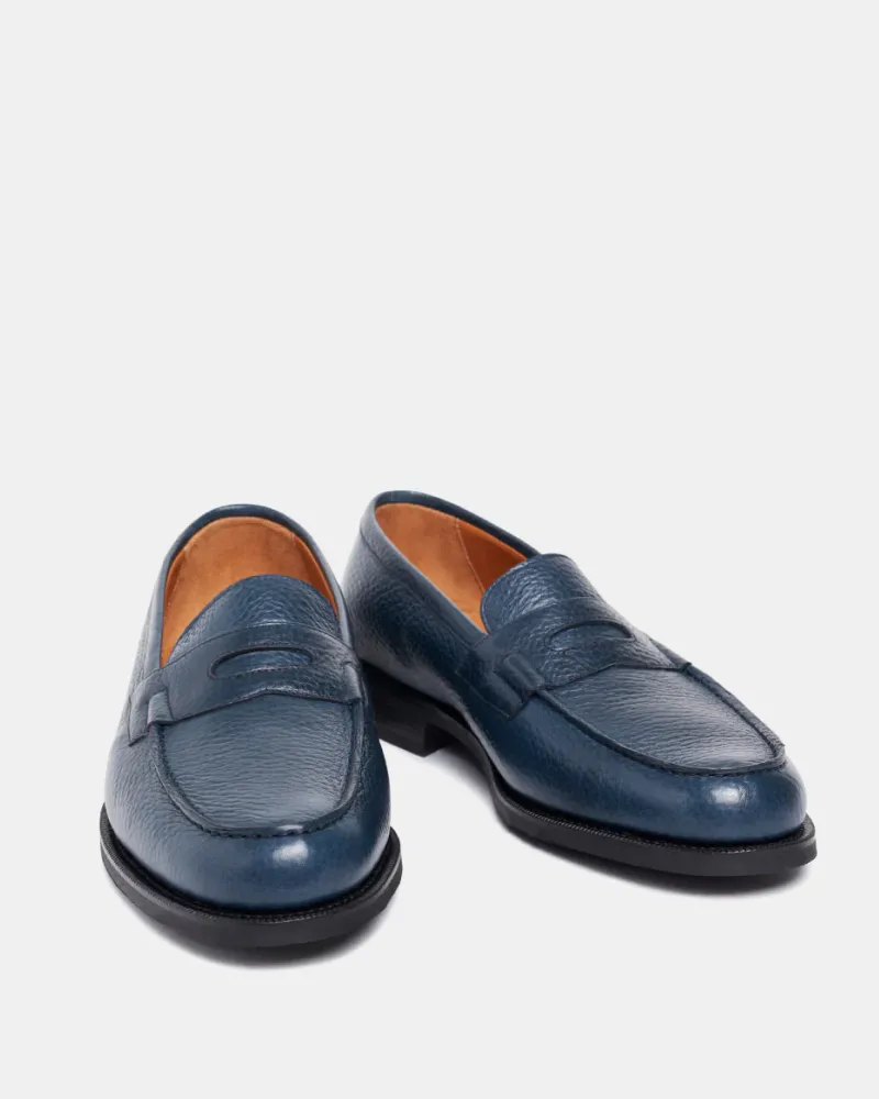 Navy Leather Loafer