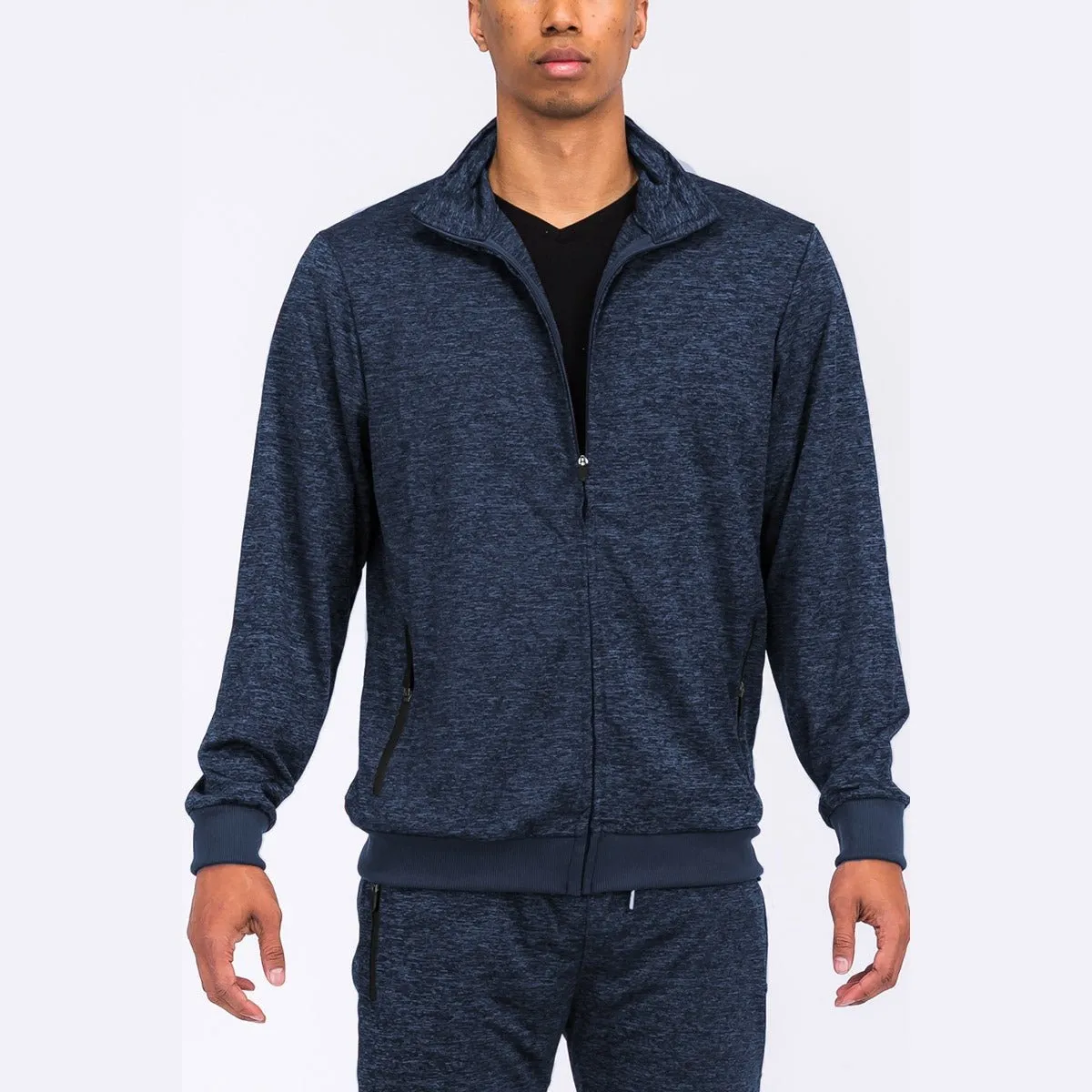 Navy Marbled Lightweight Active Track Jacket