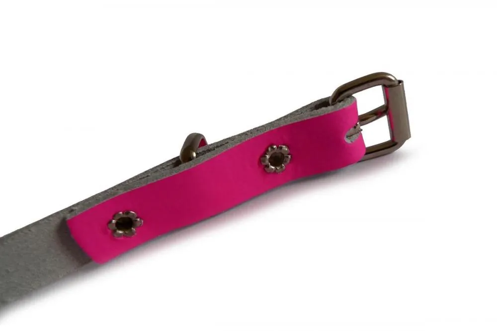 Neon Pink Real Leather Women Belt