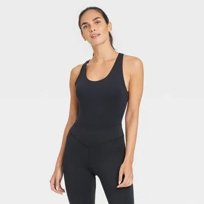 New - Women's Cross Back Active Bodysuit - JoyLab Black M