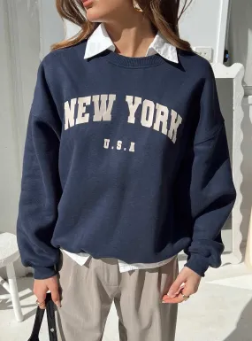 New York Crewneck Sweatshirt Navy