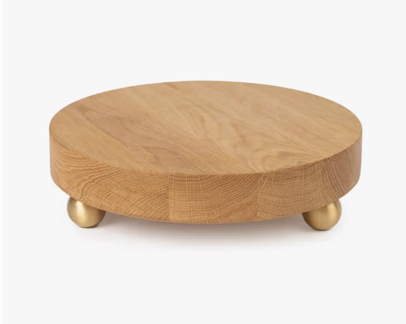 Oak Tray with Brass Feet