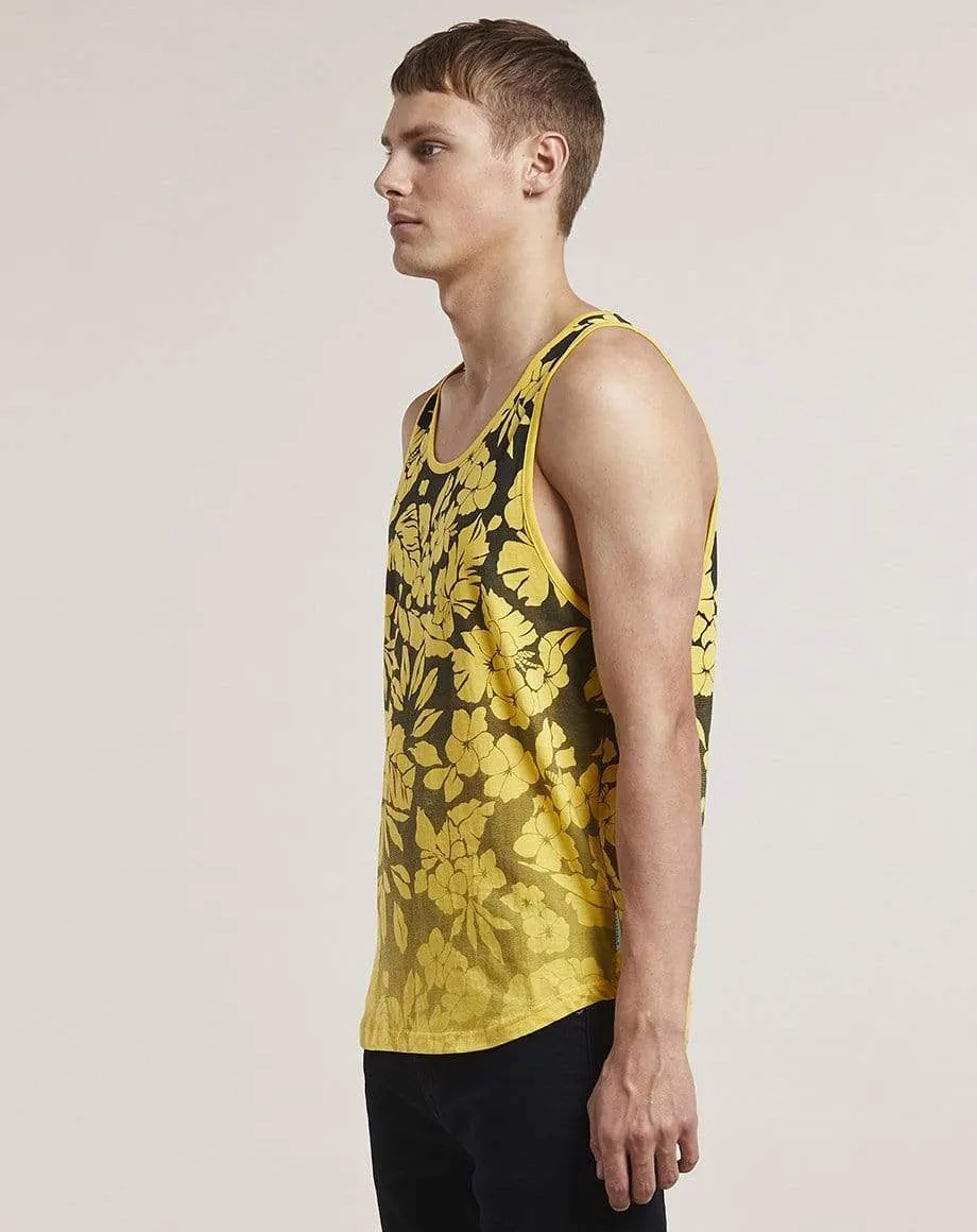 Orvar Printed Mens Vest | Black Yellow