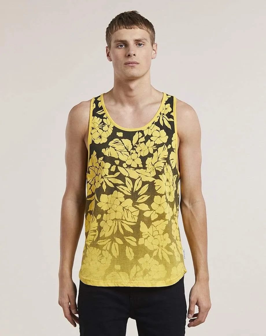 Orvar Printed Mens Vest | Black Yellow