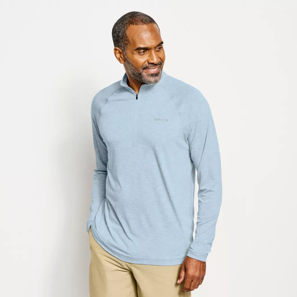 Orvis Men's Dricast 1/4 Zip Pullover Shirt / Blue Fog