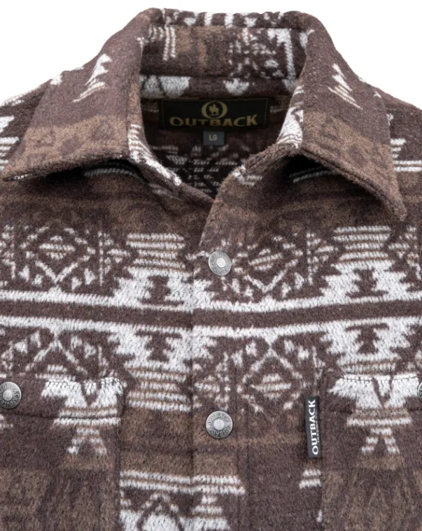 Outback Trading Company Men's Hudson Brown Aztec Shirt Jacket 42720-BRN