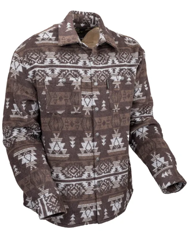 Outback Trading Company Men's Hudson Brown Aztec Shirt Jacket 42720-BRN