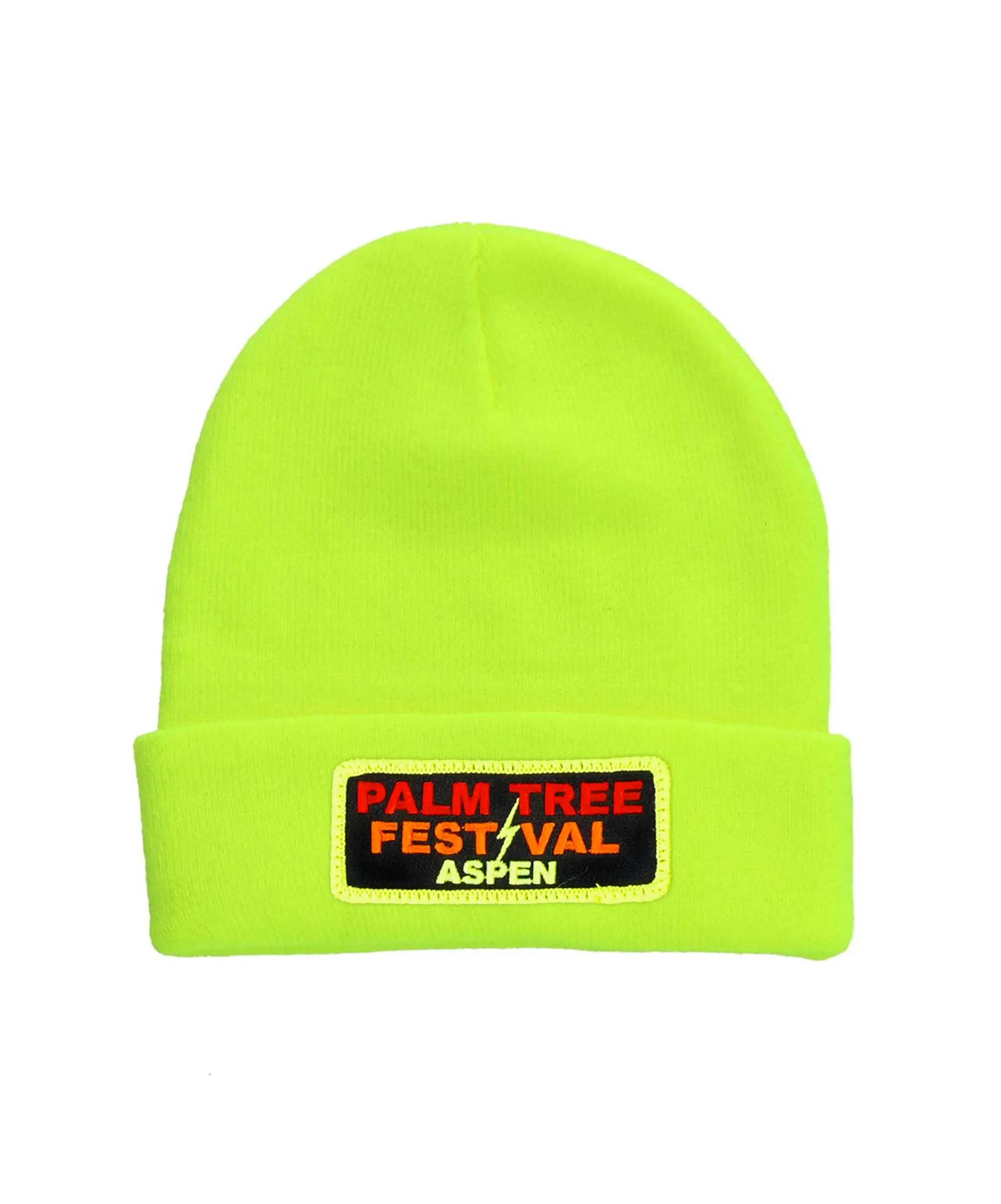 PALM TREE FESTIVAL ASPEN 2024 BEANIE - NEON YELLOW