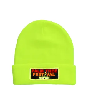 PALM TREE FESTIVAL ASPEN 2024 BEANIE - NEON YELLOW