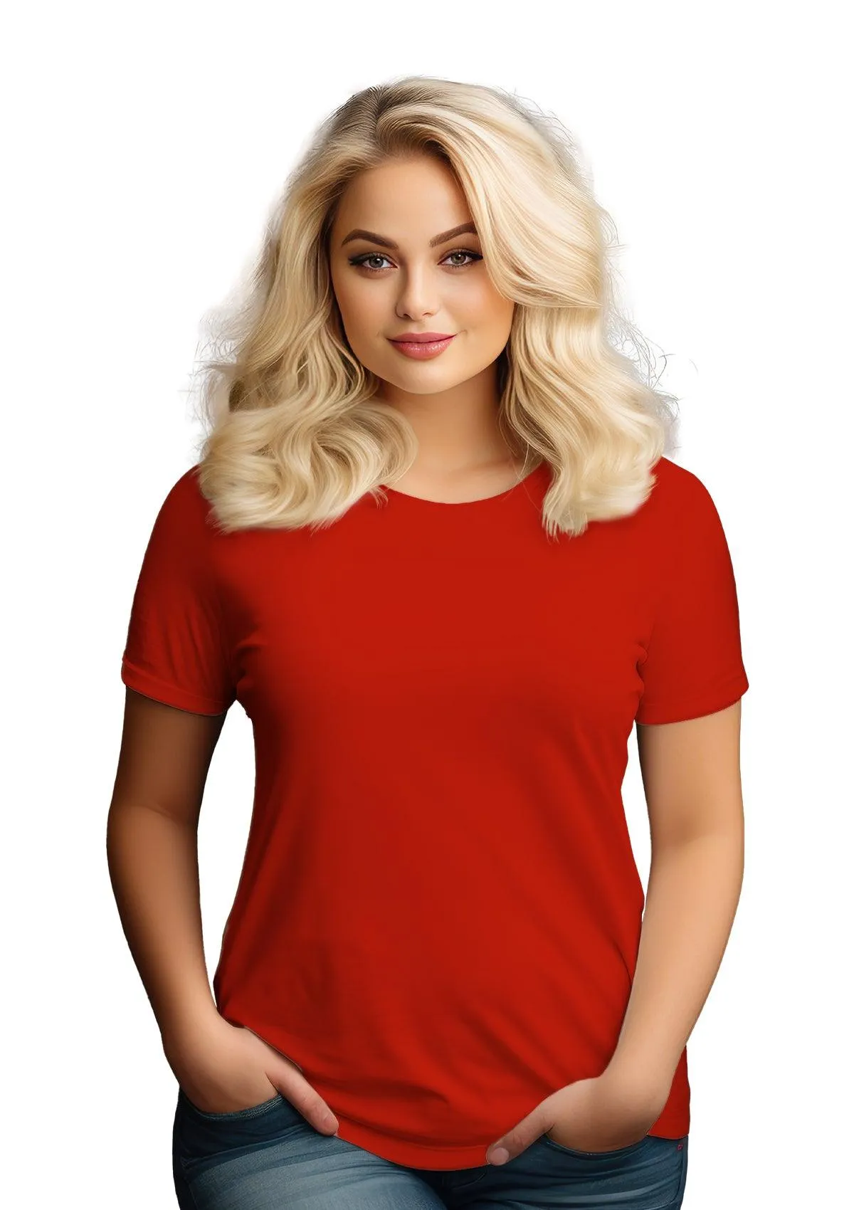 Perfect TShirt Co Womens Original Boyfriend T-Shirt -Passion Poppy Red