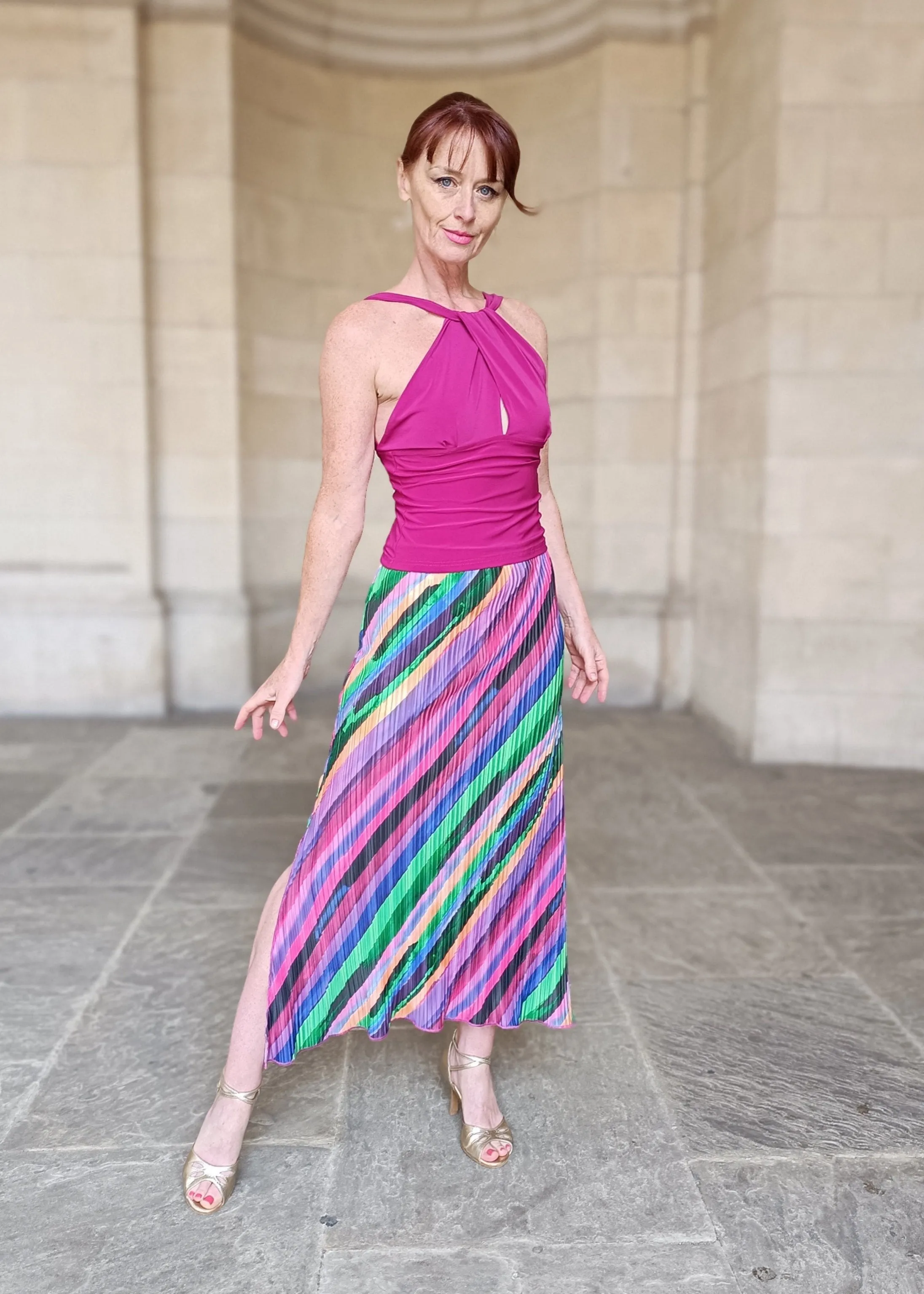 PLEATED Midi Skirt with slits