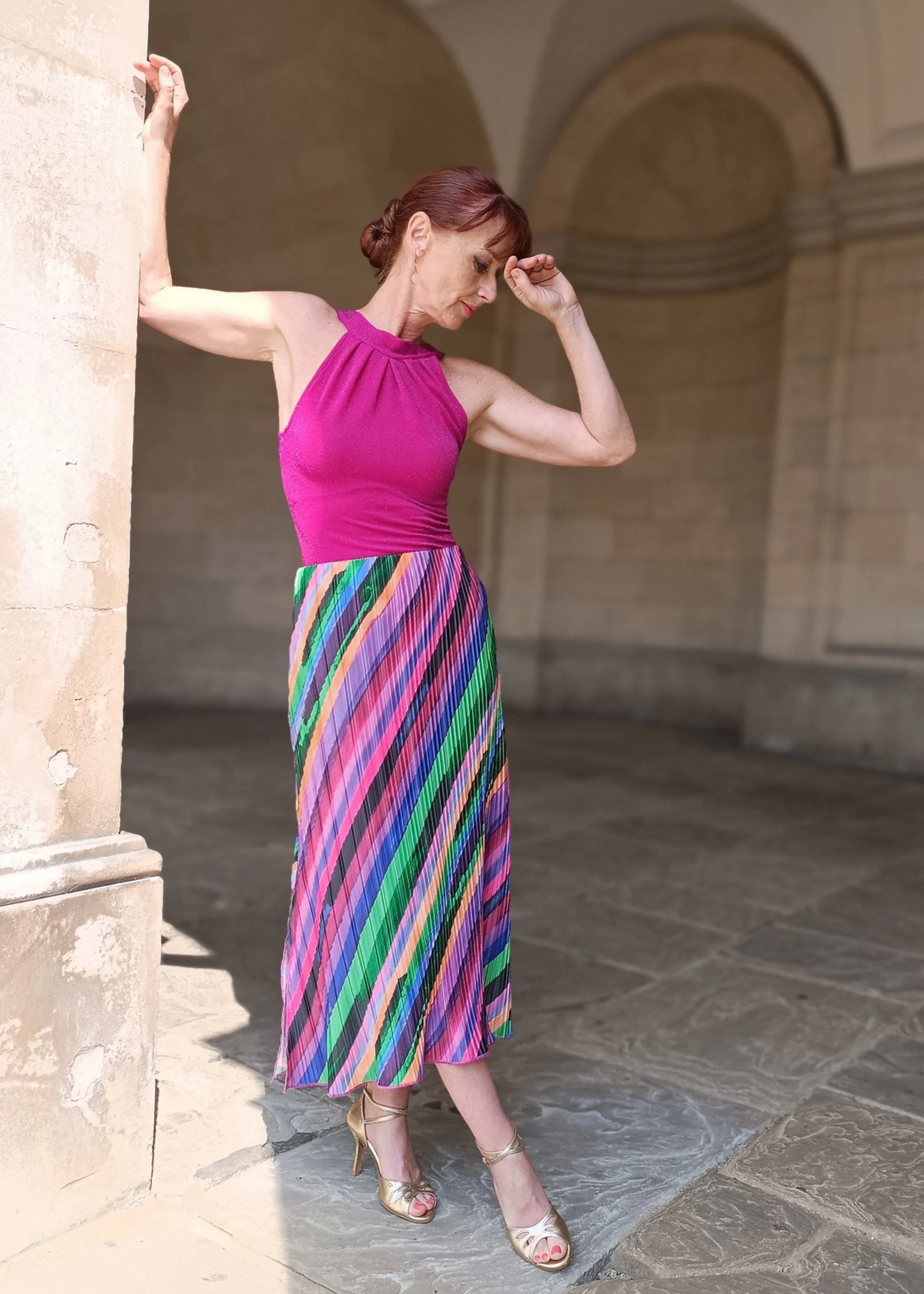 PLEATED Midi Skirt with slits