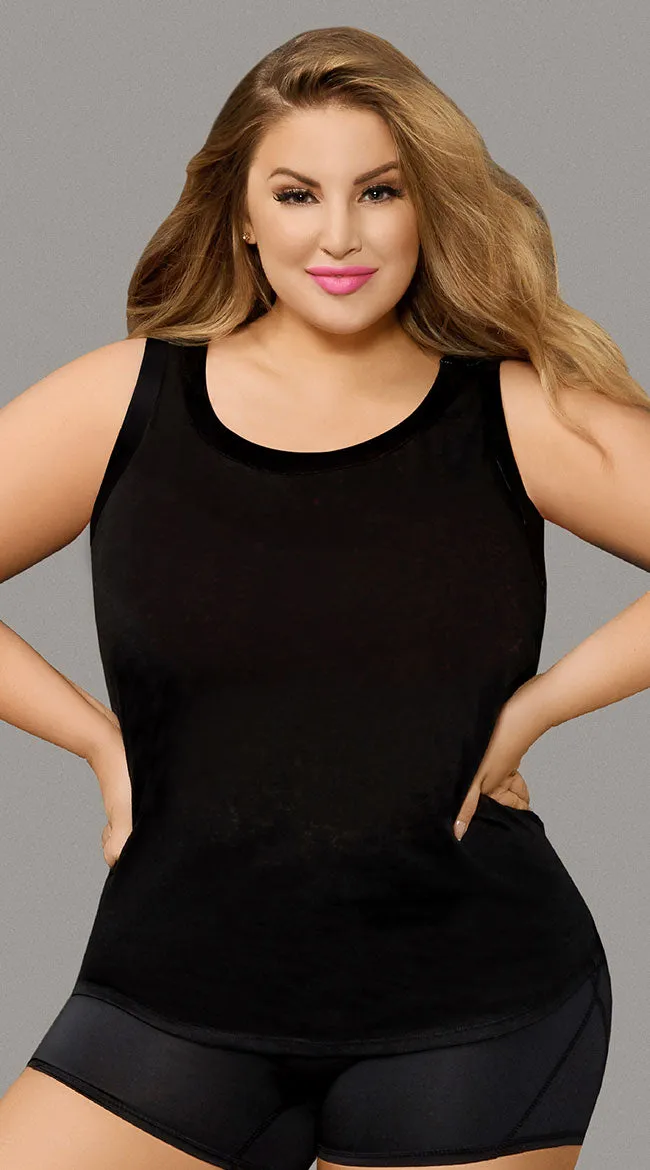 Plus Size Textured Rayon Tank Top