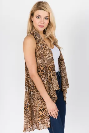 PN-1C41 multi animal print vest