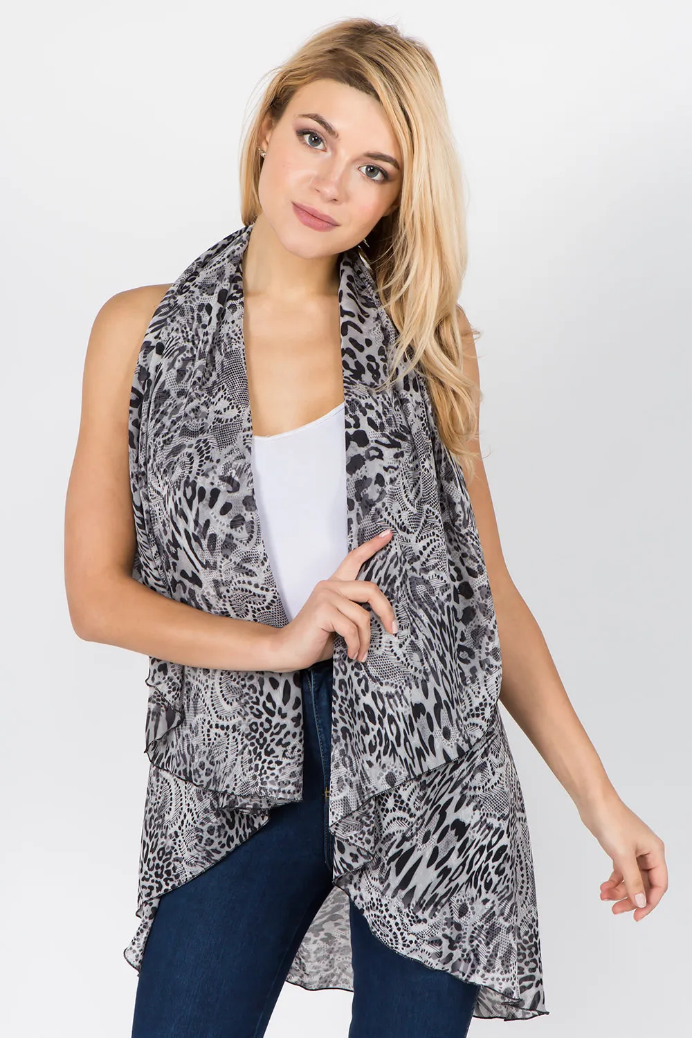 PN-1C41 multi animal print vest