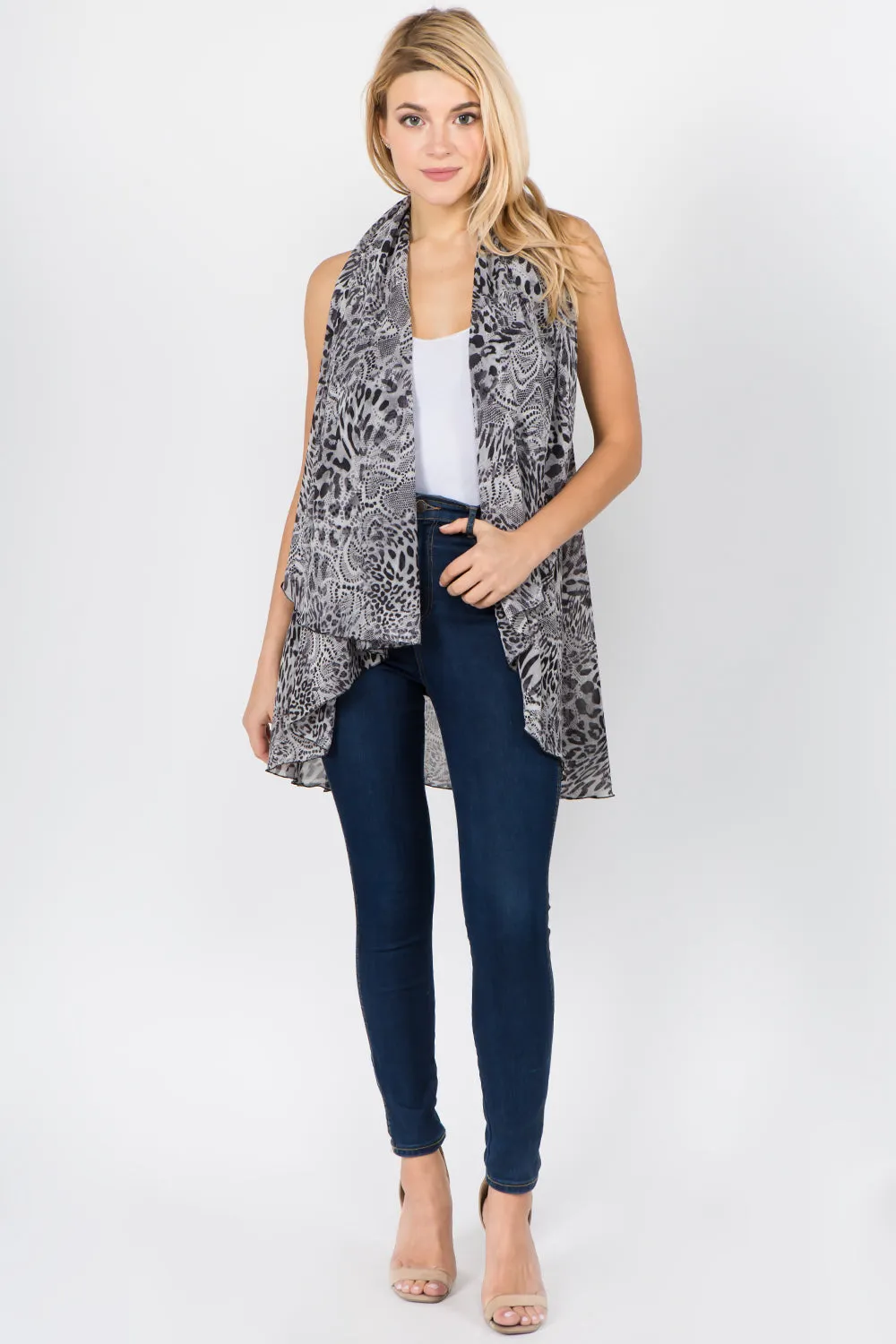 PN-1C41 multi animal print vest