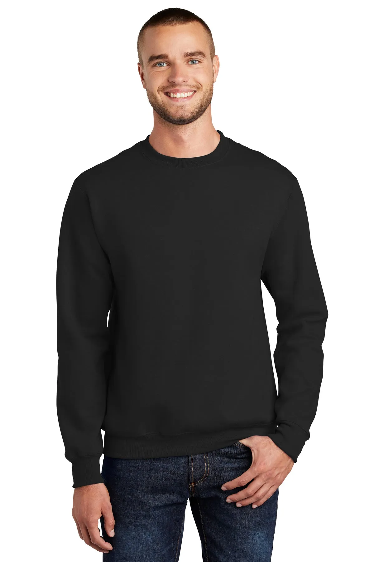 Port & Company Essential Fleece Branded Sweatshirts, Jet Black