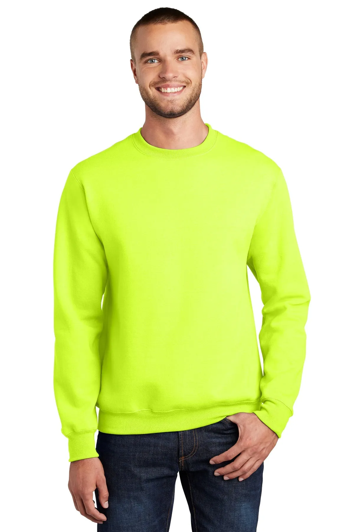 Port & Company Essential Fleece Custom Sweatshirts, Safety Green