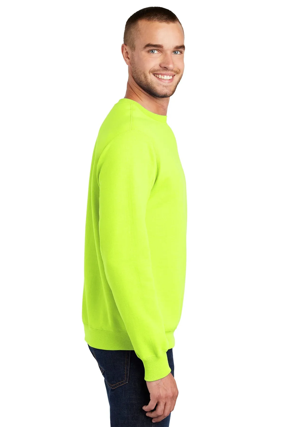 Port & Company Essential Fleece Custom Sweatshirts, Safety Green