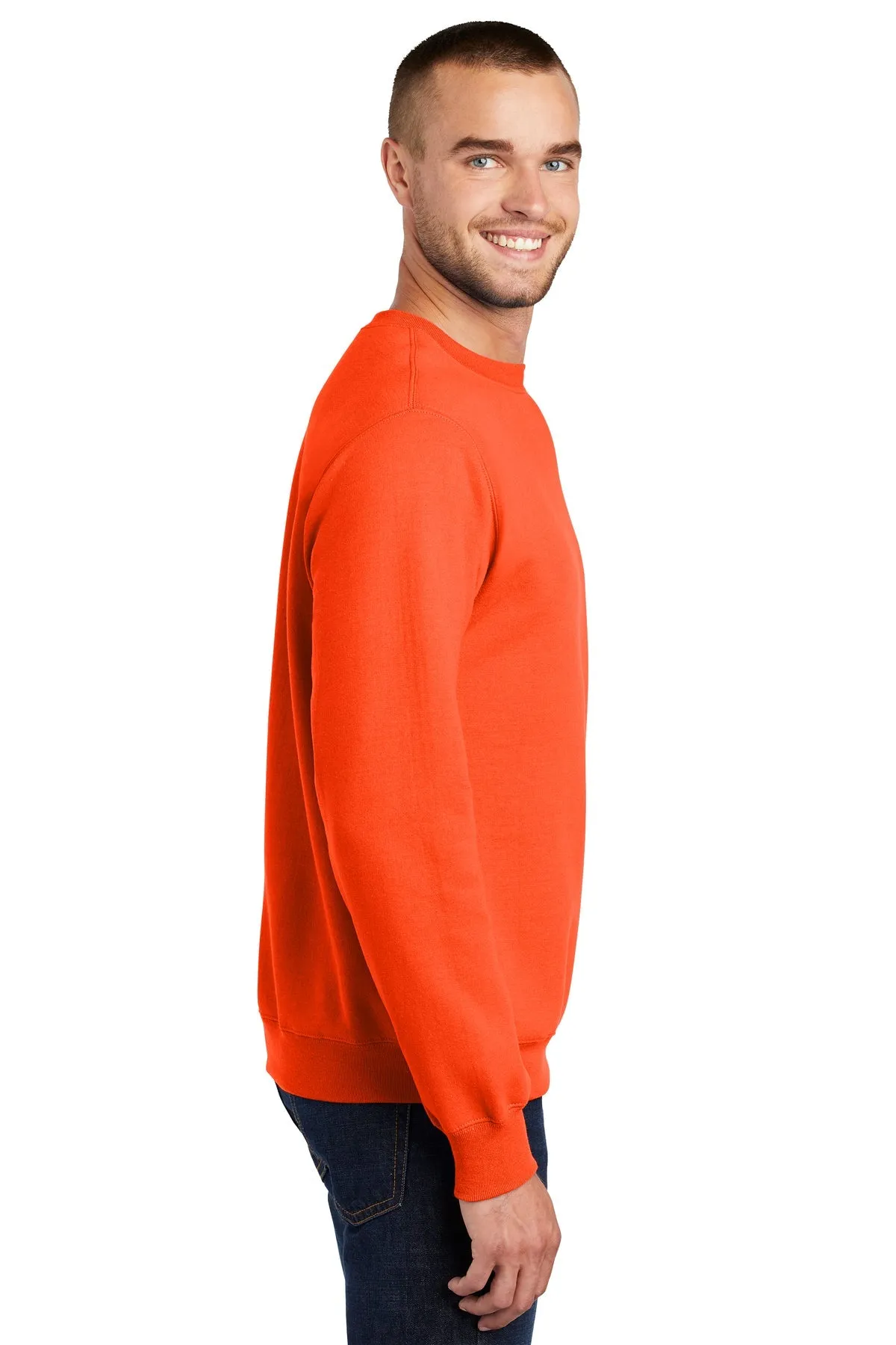 Port & Company Essential Fleece Custom Sweatshirts, Safety Orange