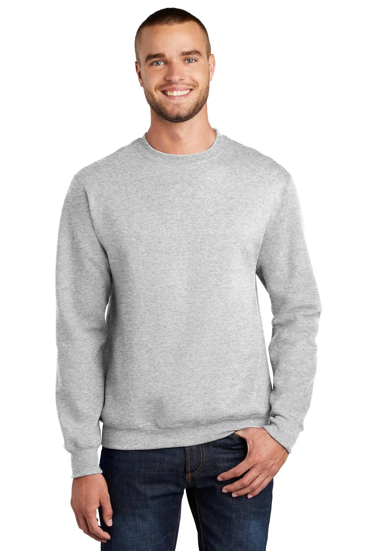 Port & Company Essential Fleece Customized Sweatshirts, Ash