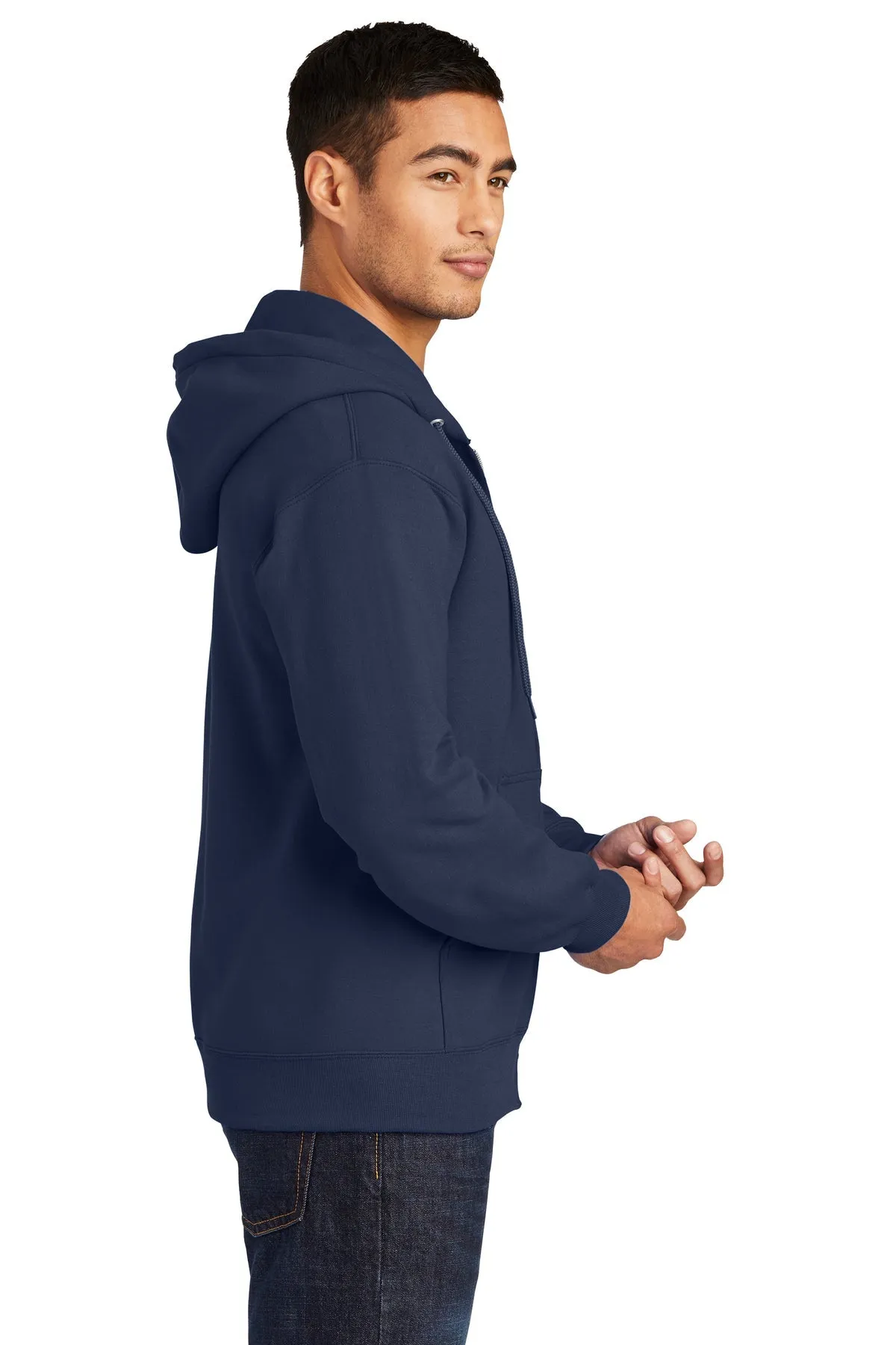 Port & Company Essential Fleece Customized Zip Hoodies, Navy