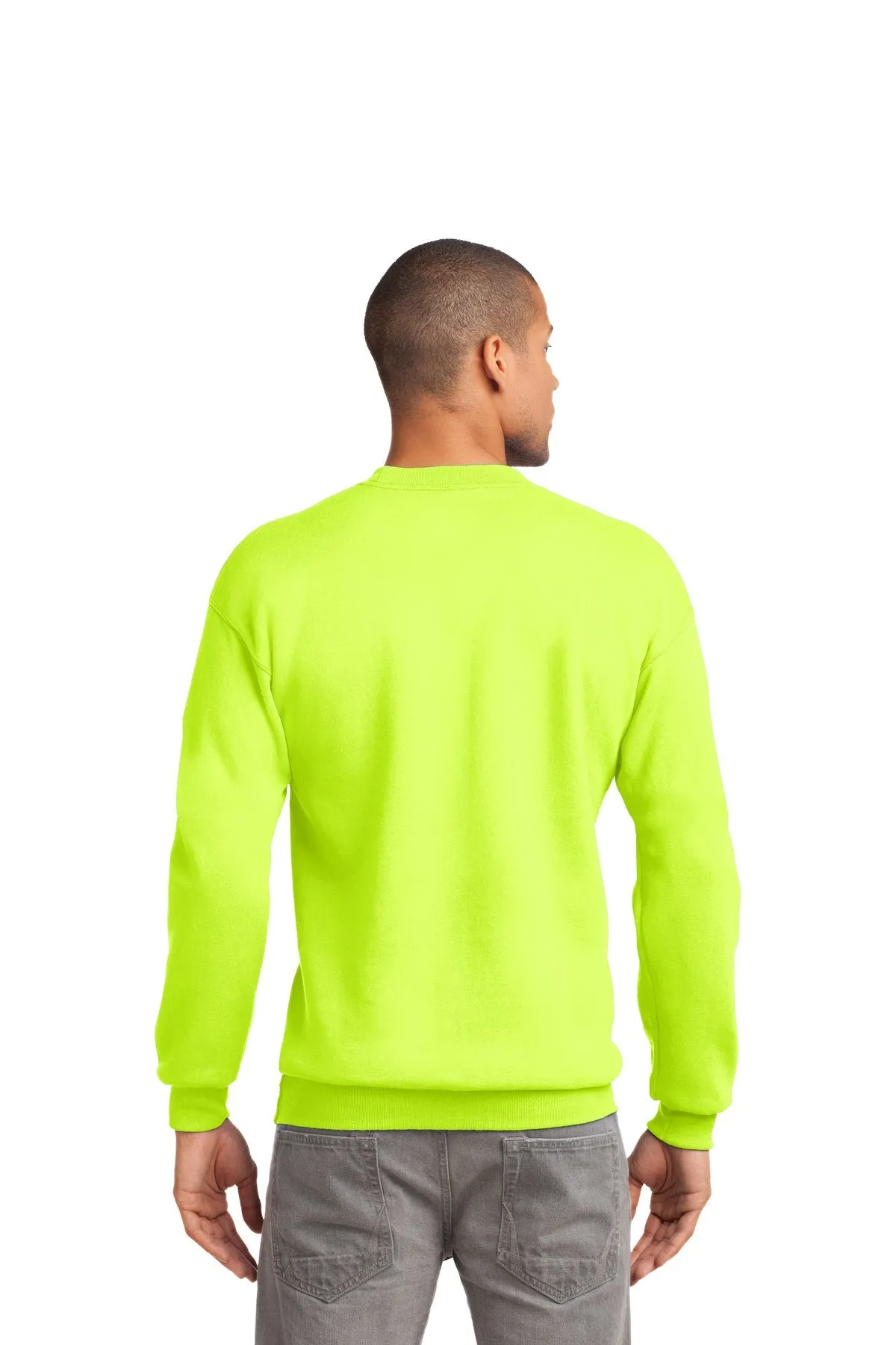 Port & Company Tall Essential Fleece Branded Sweatshirts, Safety Green