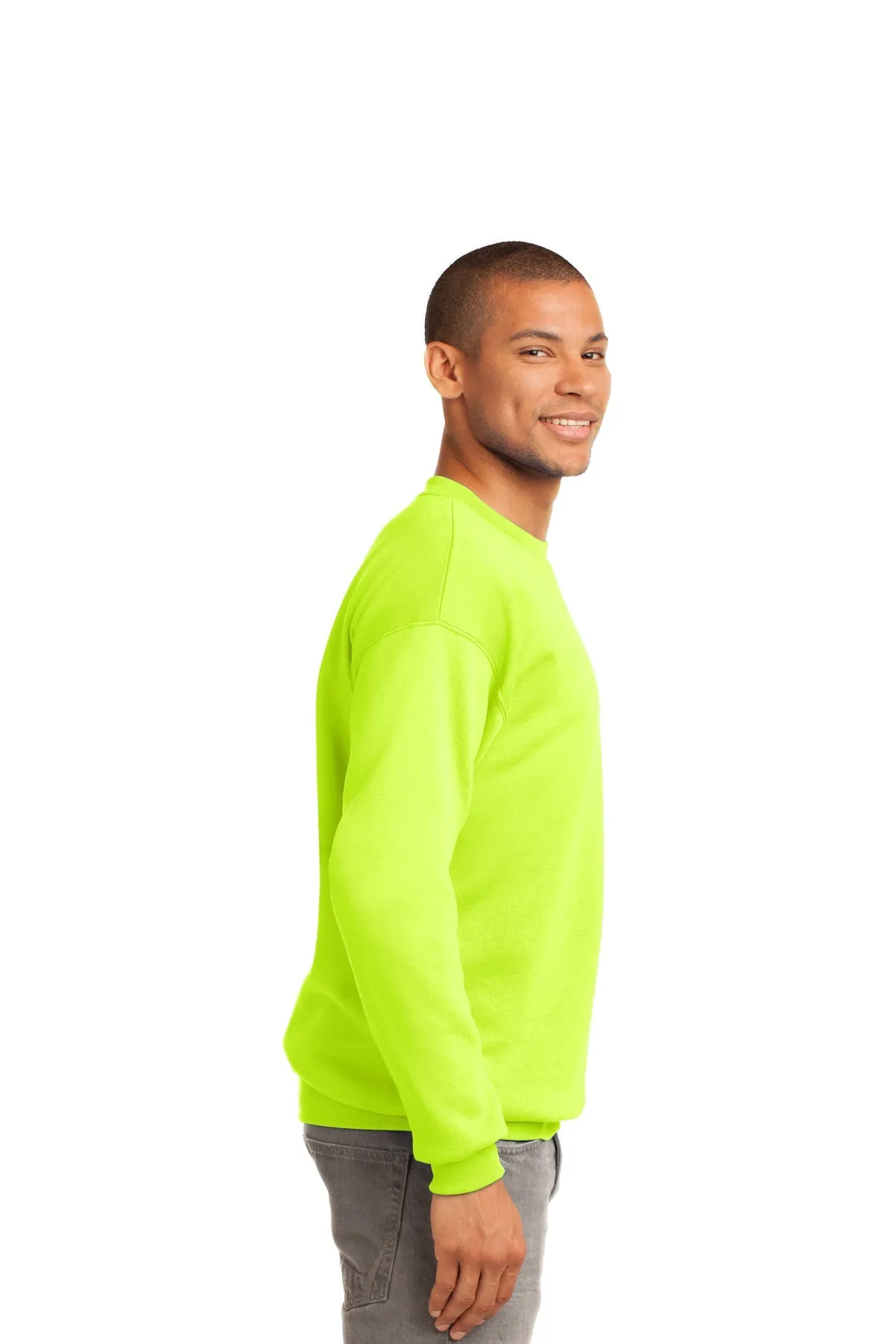 Port & Company Tall Essential Fleece Branded Sweatshirts, Safety Green