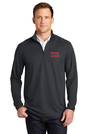 Port Authority Pinpoint Mesh Branded 1/2-Zip, Battleship Grey