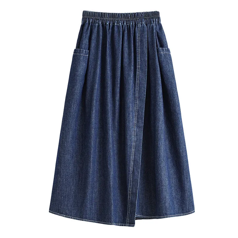 Pre Order: Loose Split High Waisted Denim Skirt