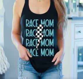 Race Mom Bolt Tank (blue)