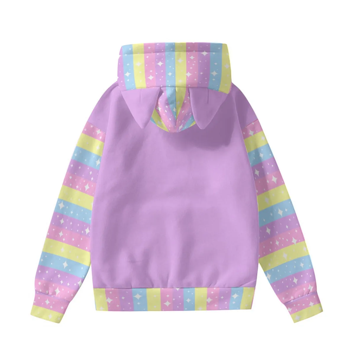 Rainbow Stardust Unicorn Unisex Hoodie With Cat Ears