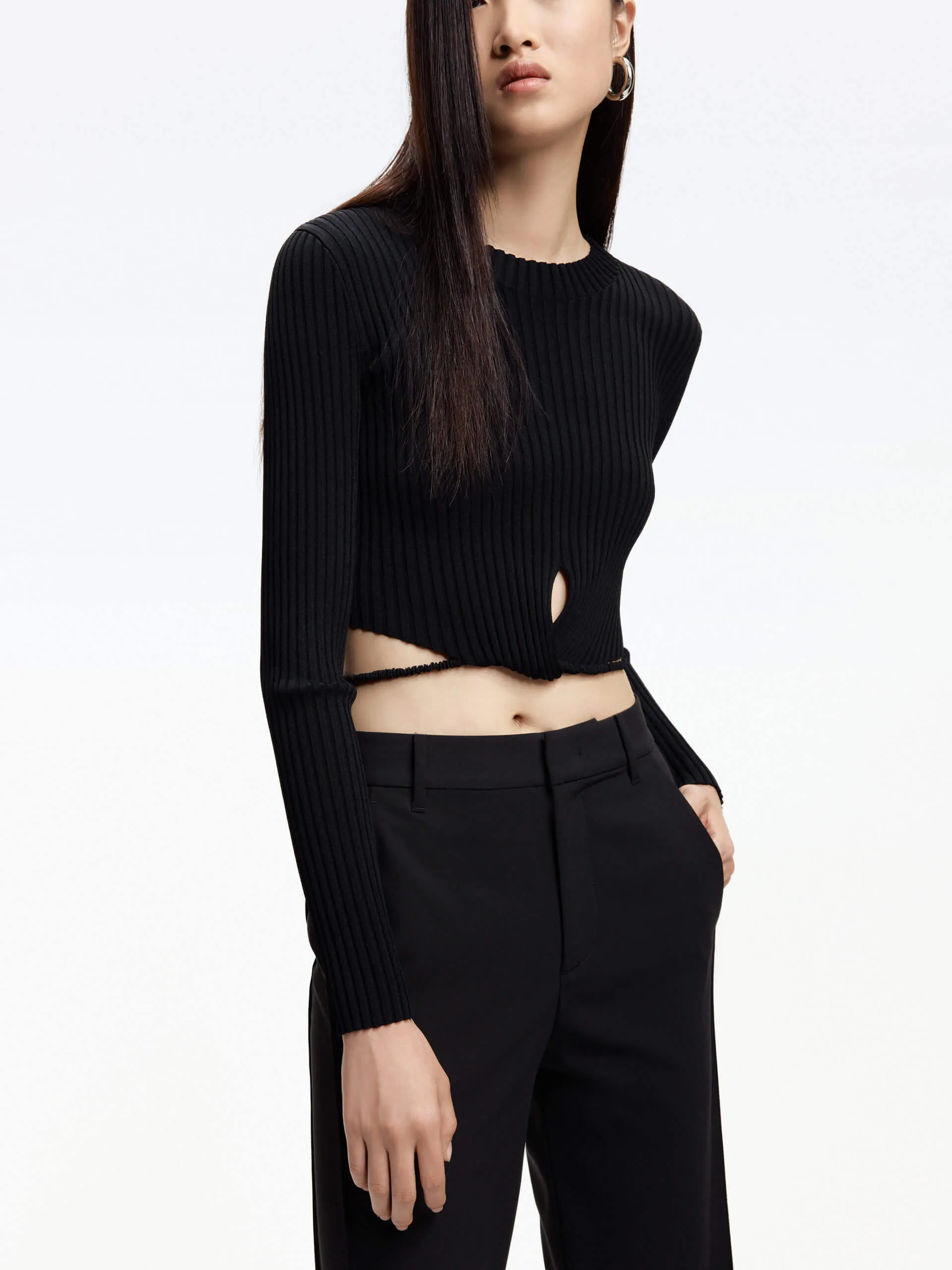 Ribbed Knit Strap Top