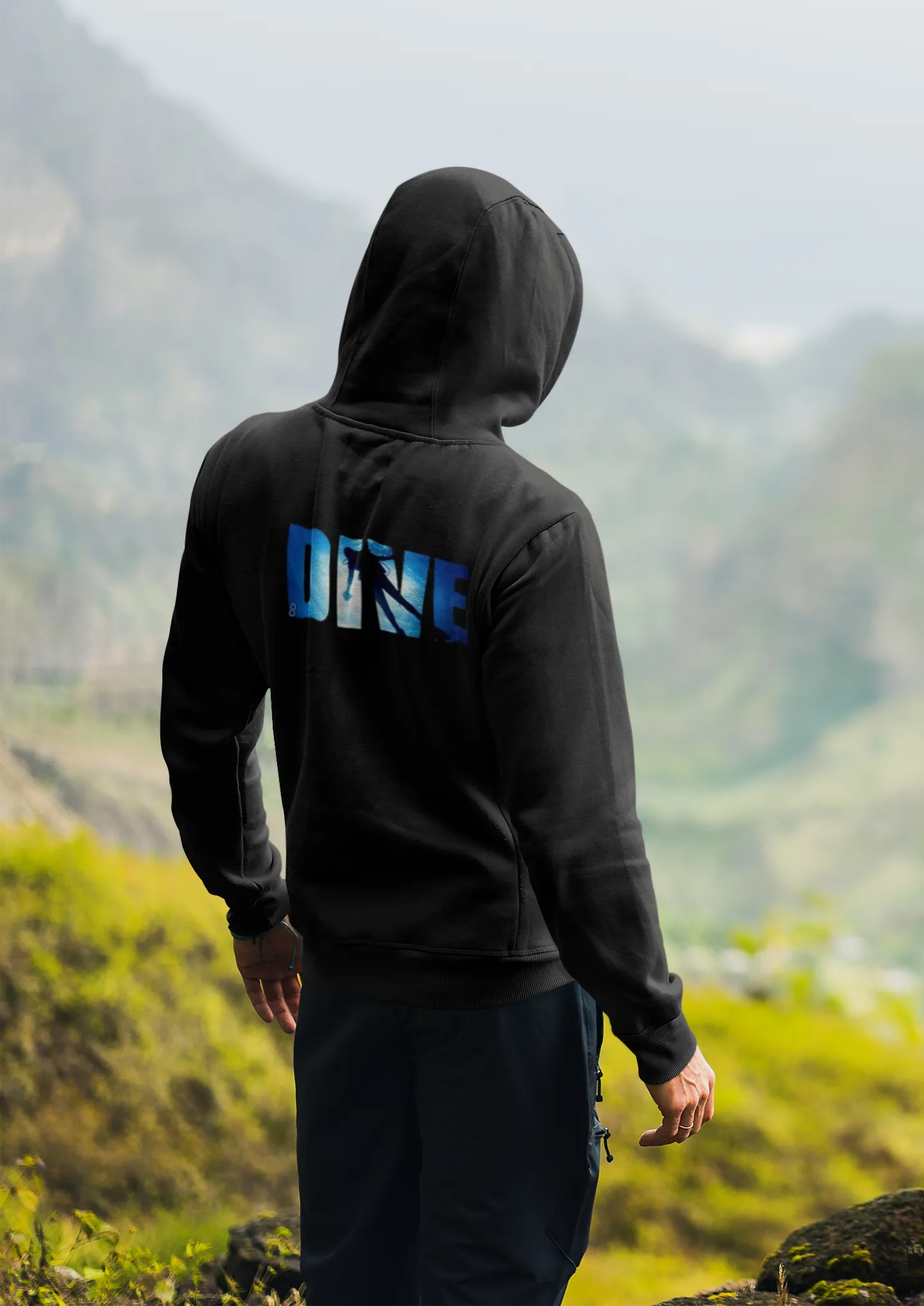 Scuba diving Hoodie for Men | Men Coated Fleece Hoodie