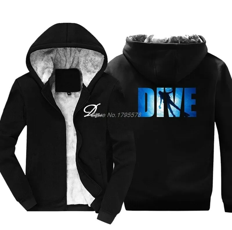 Scuba diving Hoodie for Men | Men Coated Fleece Hoodie