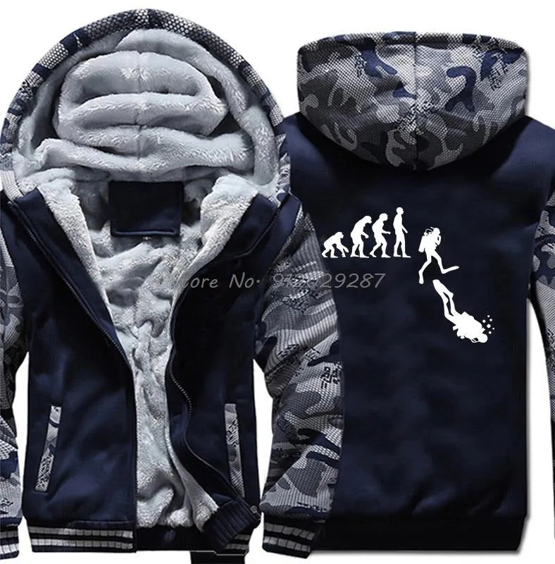 Scuba diving Hoodie Men | Zipper 'Dive Evolution'