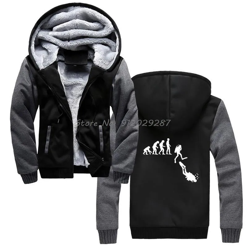 Scuba diving Hoodie Men | Zipper 'Dive Evolution'