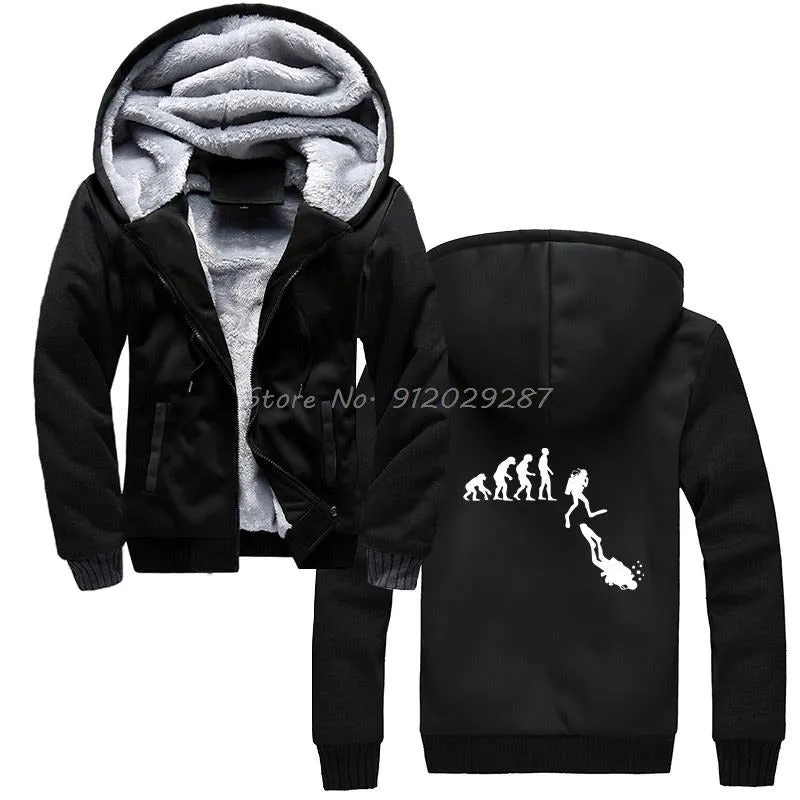 Scuba diving Hoodie Men | Zipper 'Dive Evolution'