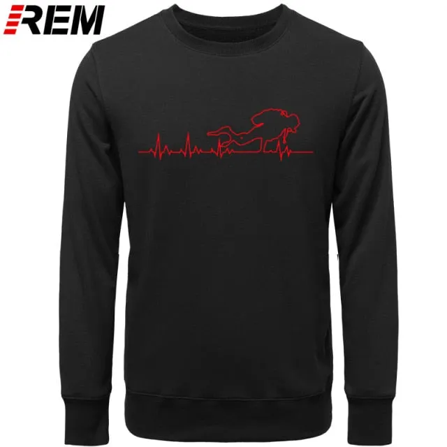 Scuba diving Sweatshirt for Men | Scuba Diver   Heart Beat